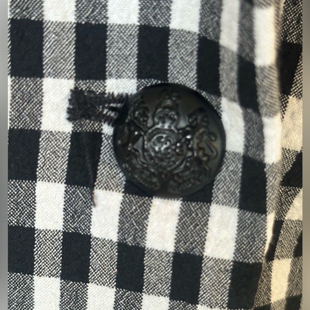 Maison D’Amelie | Black & White Gingham One Button Blazer, Size XS - Picture 4 of 10